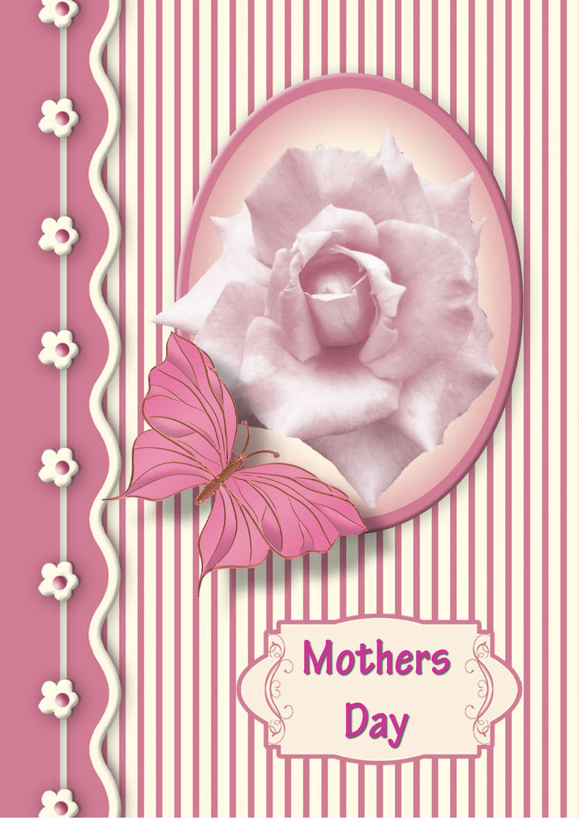 Perfect Pink Rose - card made with Crafty Bob's Card Creator
