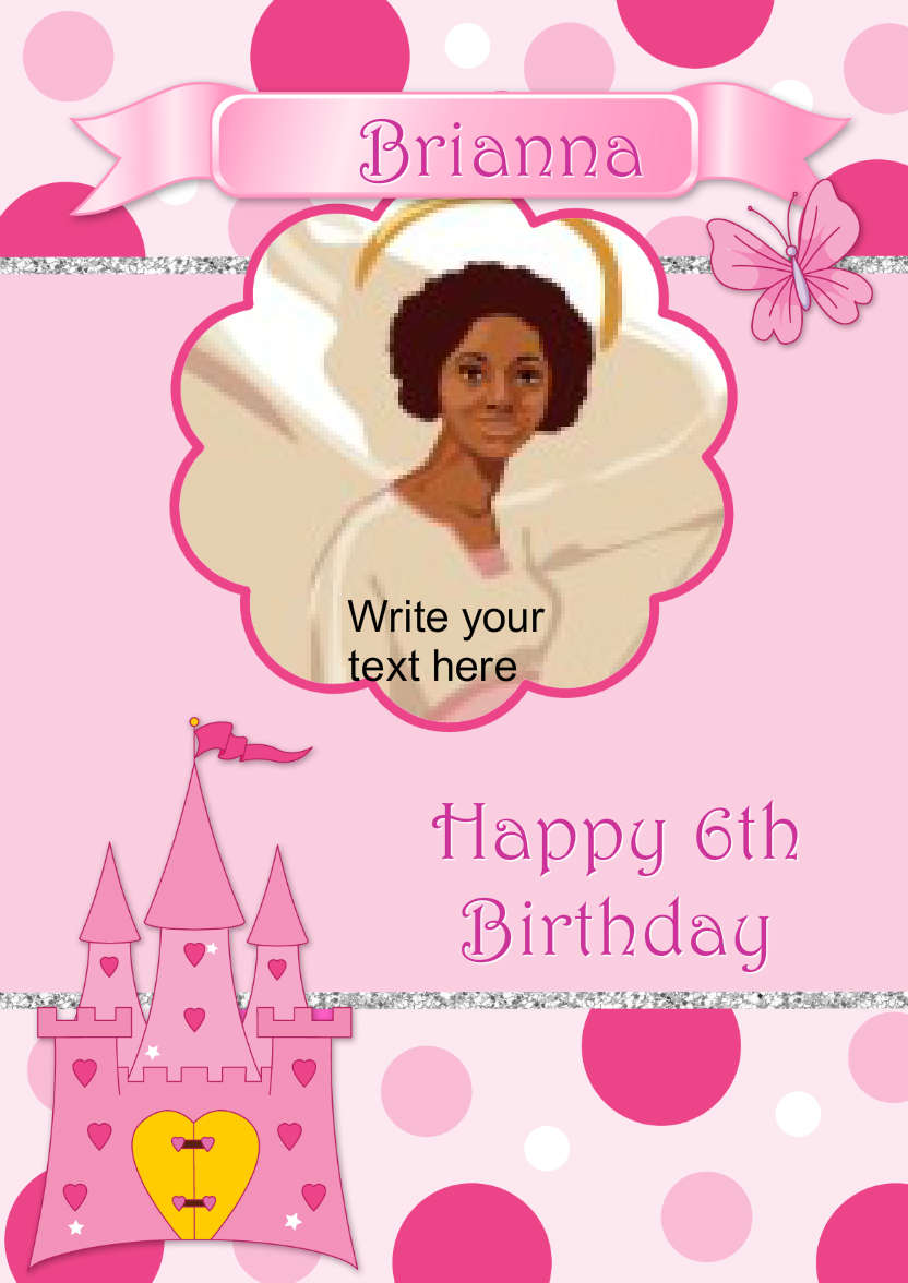 Pretty Princess Photo Card - card made with Crafty Bob's Card Creator