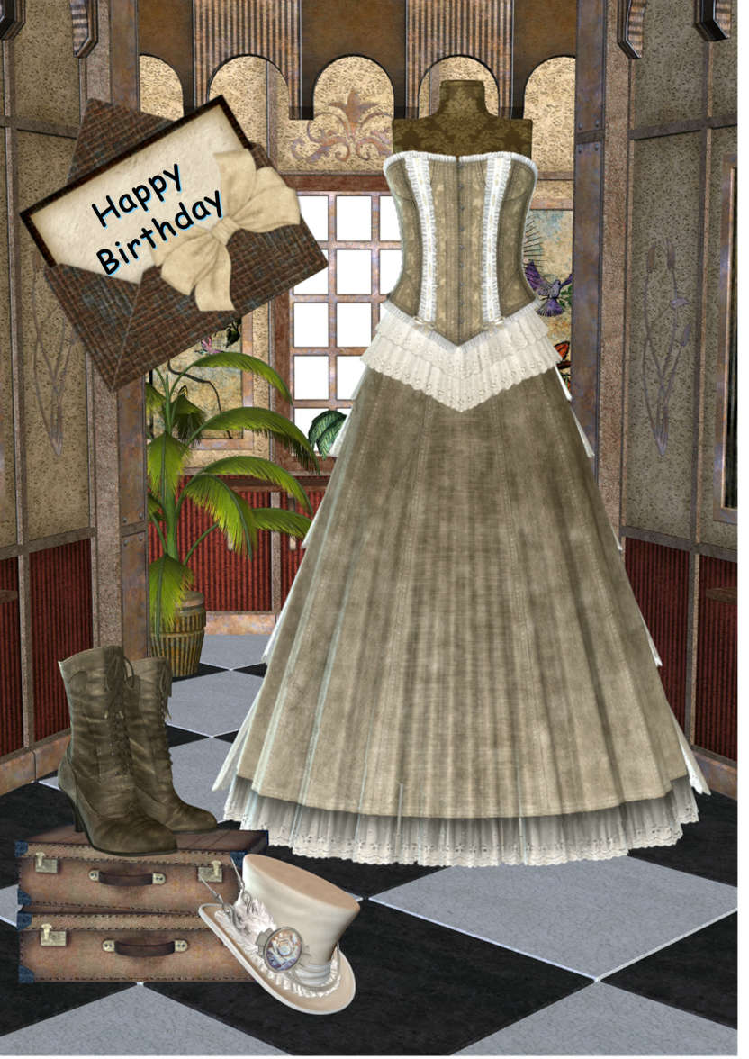 Vintage Greeting - card made with Crafty Bob's Card Creator