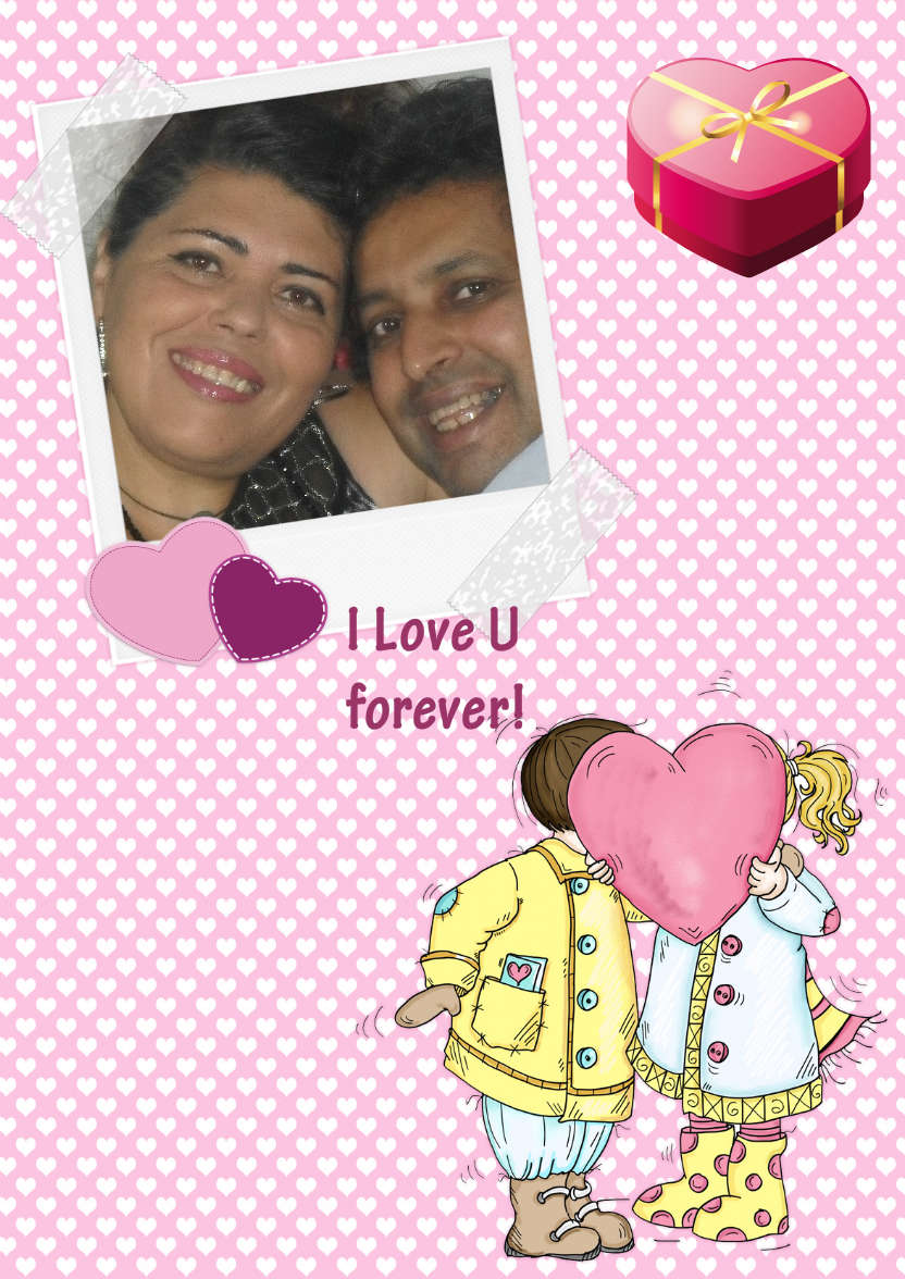 Kissing Couple Aperture Card Front - card made with Crafty Bob's Card Creator