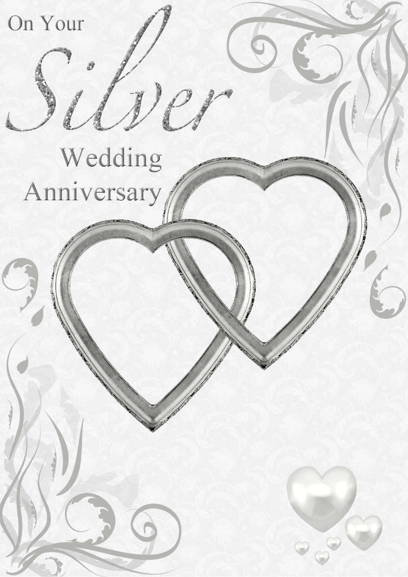 Silver Wedding Anniversary Hearts Entwined Card - card made with Crafty Bob's Card Creator