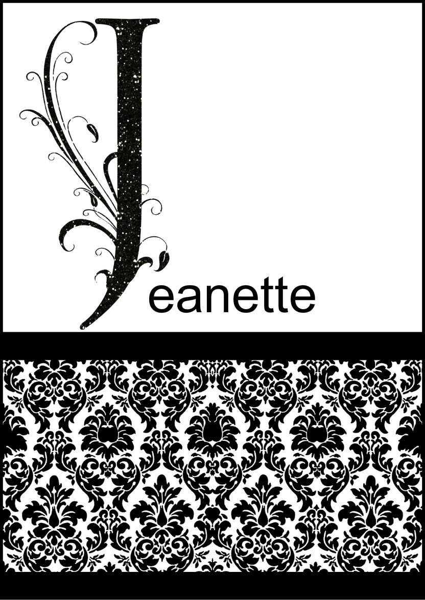 Damask Monogram Letter J Card - card made with Crafty Bob's Card Creator