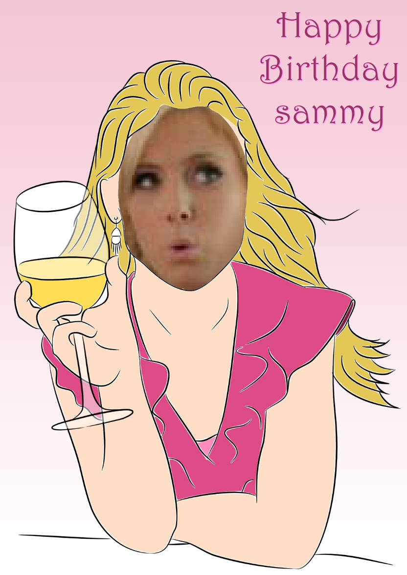 Cheers! Female Birthday Photo Card - card made with Crafty Bob's Card Creator