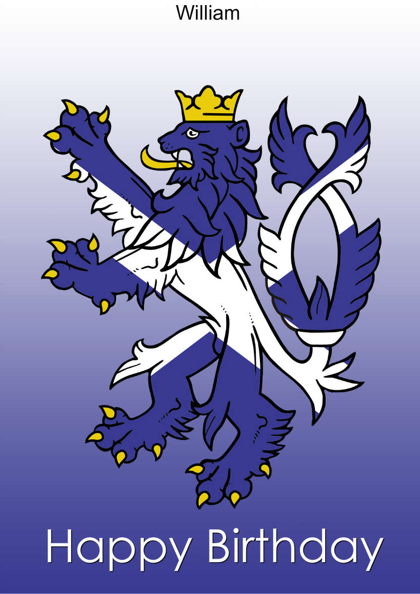 St. Andrew's Day Lion - card made with Crafty Bob's Card Creator