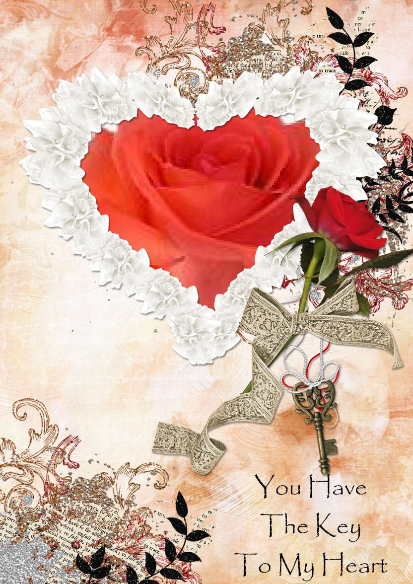 Key to My Heart Aperture Card - card made with Crafty Bob's Card Creator
