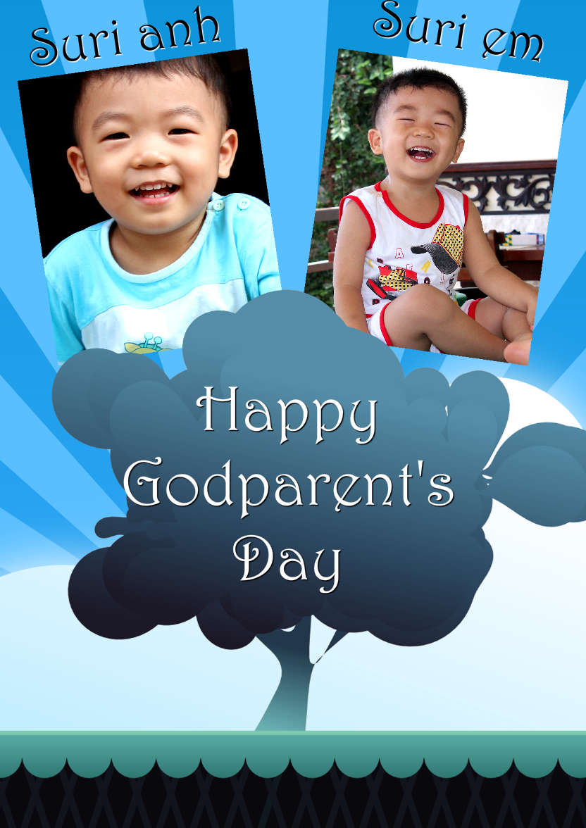 Godparent's Day Tree Aperture Card - card made with Crafty Bob's Card Creator