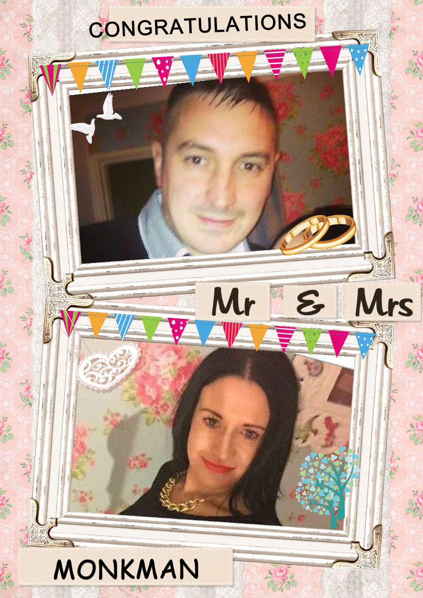 Shabby Chic Wedding Frames Photo Card - card made with Crafty Bob's Card Creator