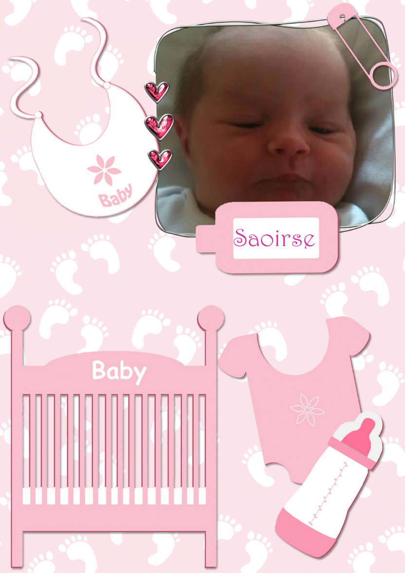 Baby Girl Aperture - card made with Crafty Bob's Card Creator