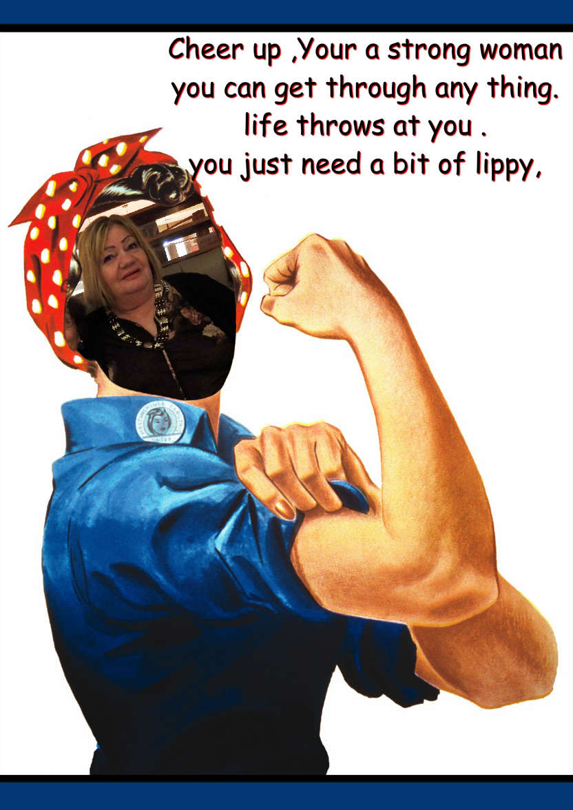 We Can Do It Strong Woman Card Front - card made with Crafty Bob's Card Creator