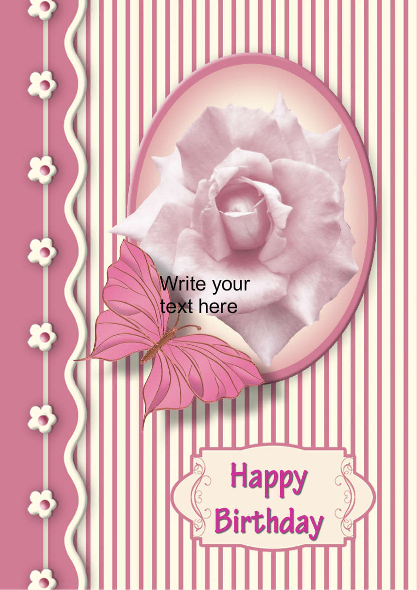 Perfect Pink Rose - card made with Crafty Bob's Card Creator