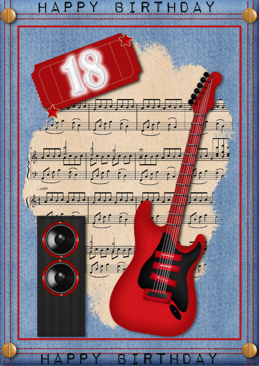 Musical Birthday - card made with Crafty Bob's Card Creator