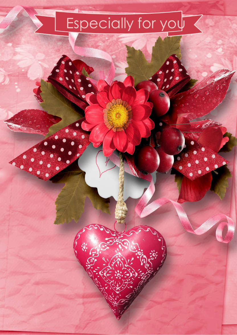 Floral Heart Cluster - card made with Crafty Bob's Card Creator