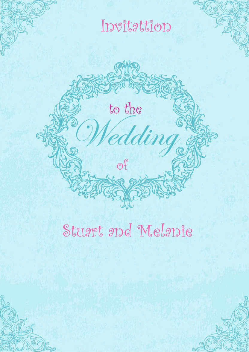 Ornate Wedding Card Front - card made with Crafty Bob's Card Creator