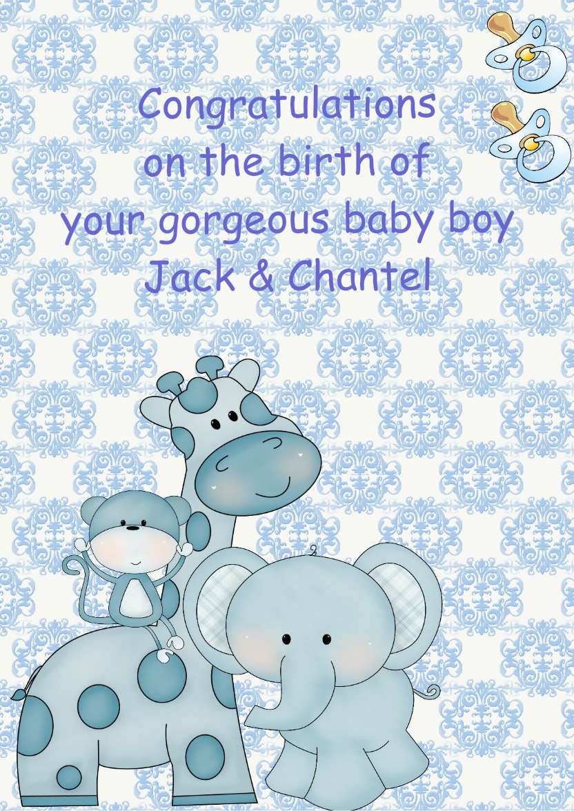New Baby Boy - card made with Crafty Bob's Card Creator