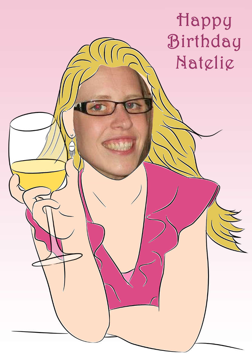 Cheers! Female Birthday Photo Card - card made with Crafty Bob's Card Creator