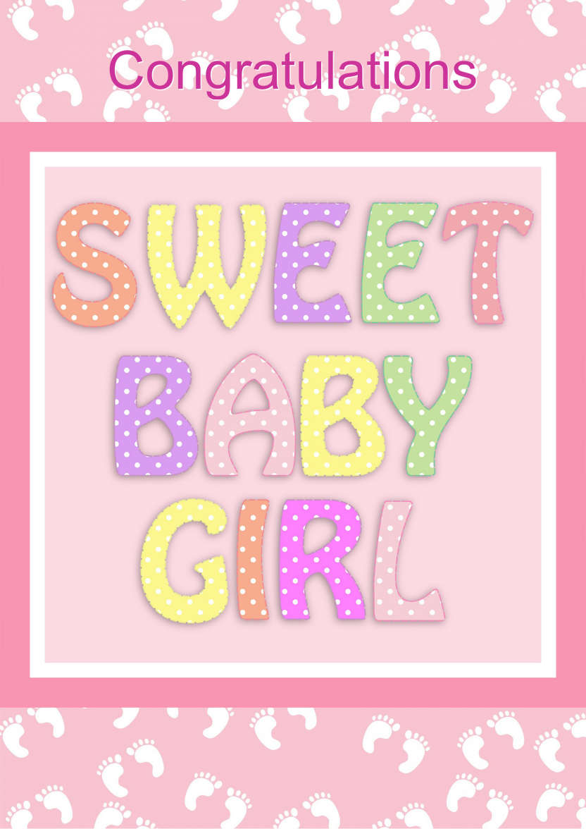 Sweet Baby Girl - card made with Crafty Bob's Card Creator