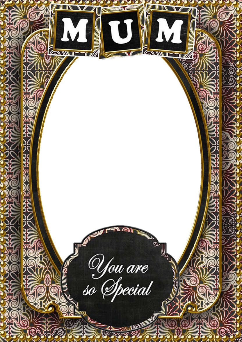 Black Metallic Fleur Mum Photo Card - card made with Crafty Bob's Card Creator