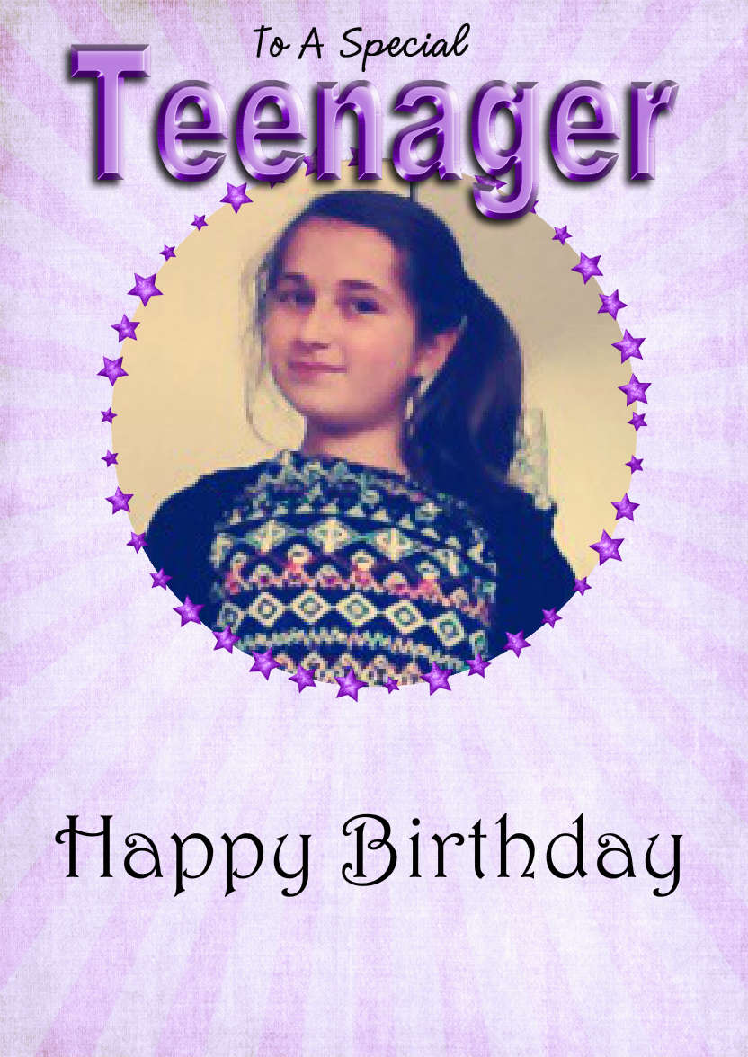 Special Teenager Card Girl - card made with Crafty Bob's Card Creator