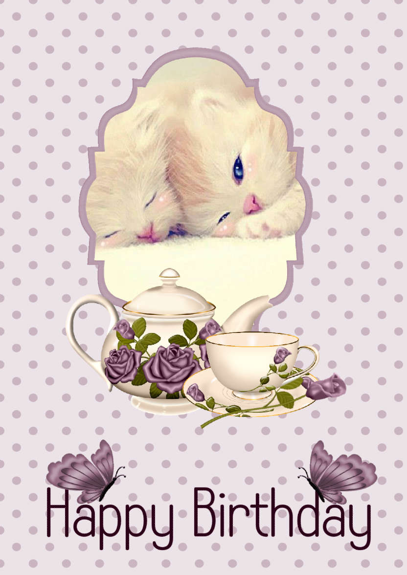 Birthday Tea Time - card made with Crafty Bob's Card Creator