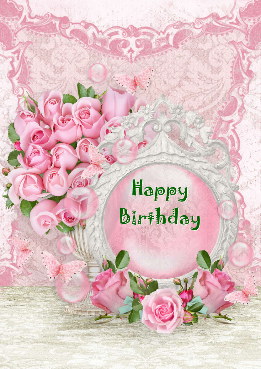 Lace and Roses Card Front - card made with Crafty Bob's Card Creator