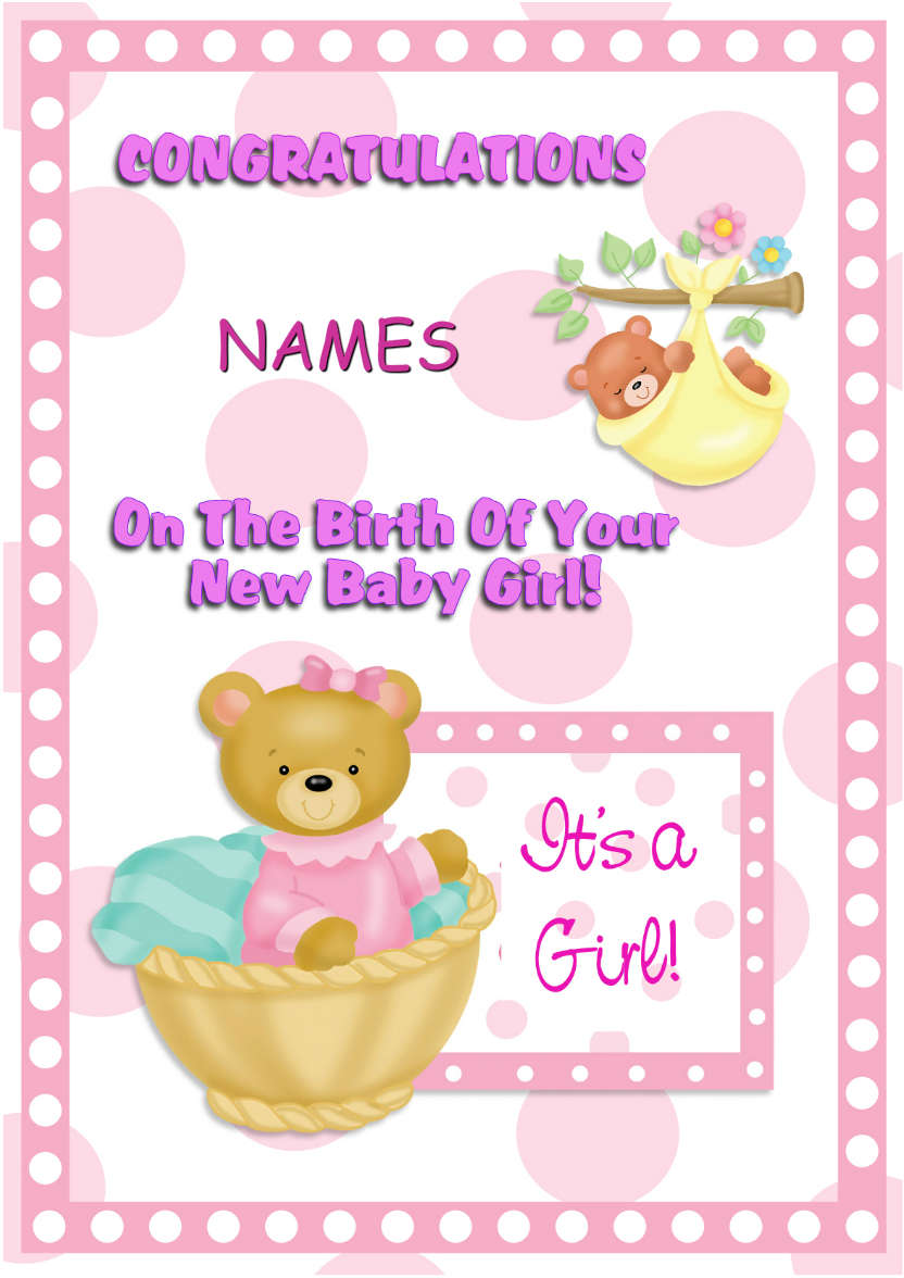 Baby Girl - card made with Crafty Bob's Card Creator