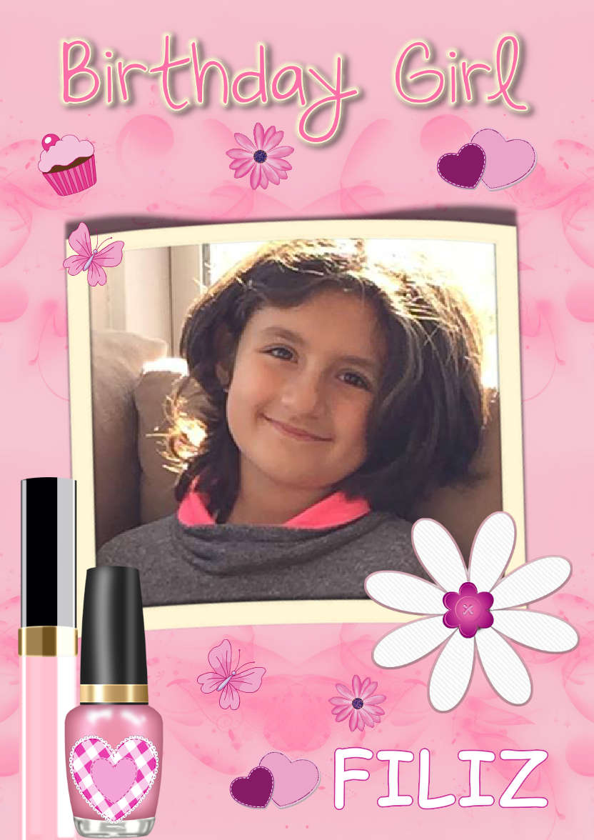 Birthday Girly Girl - card made with Crafty Bob's Card Creator