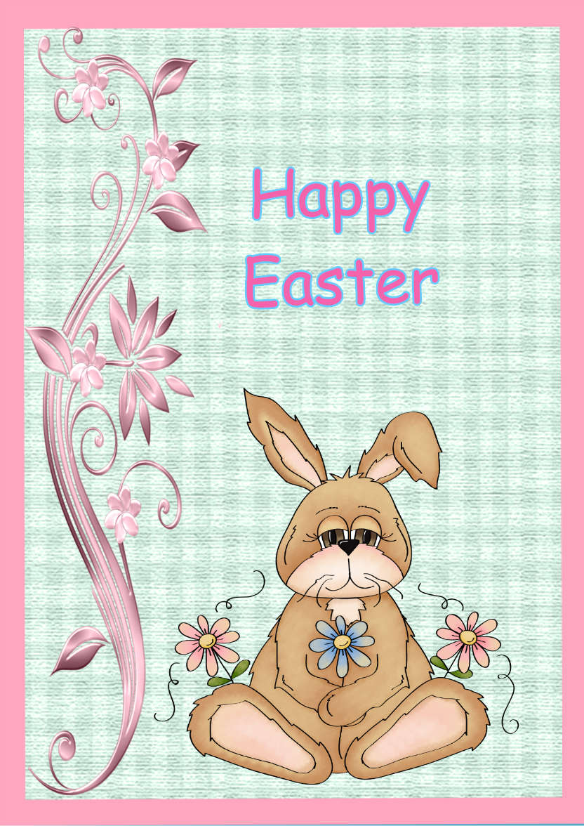 Gorgeous Easter Bunny - card made with Crafty Bob's Card Creator