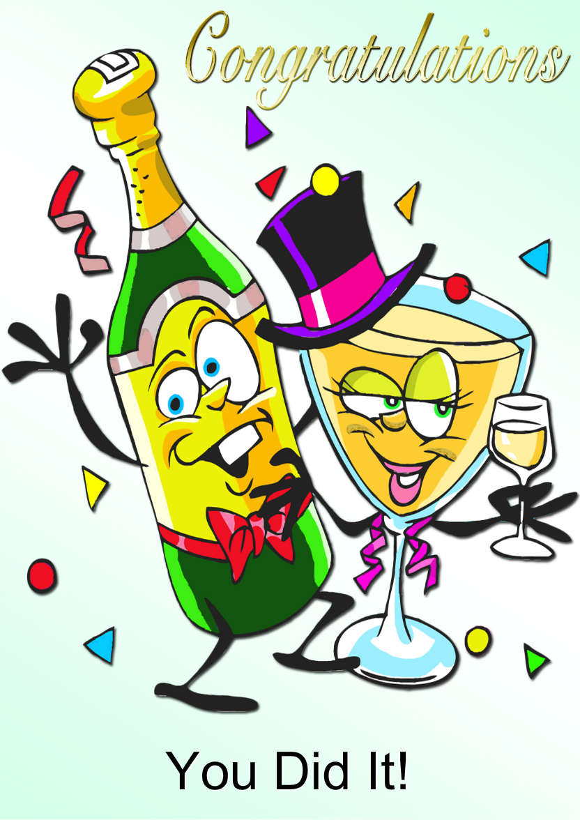 Cartoon Congratulations Card - card made with Crafty Bob's Card Creator