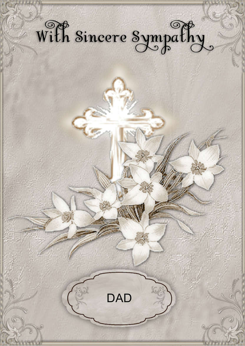 Cross and Floral Sympathy - card made with Crafty Bob's Card Creator