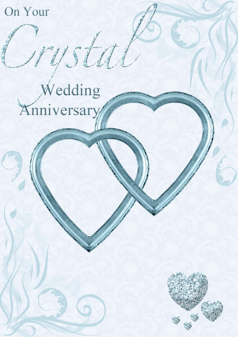 Crystal Wedding Anniversary Hearts Entwined Card - card made with Crafty Bob's Card Creator