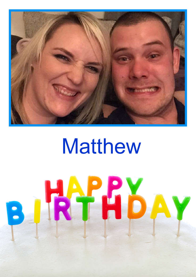 Birthday Candles Aperture Card - card made with Crafty Bob's Card Creator