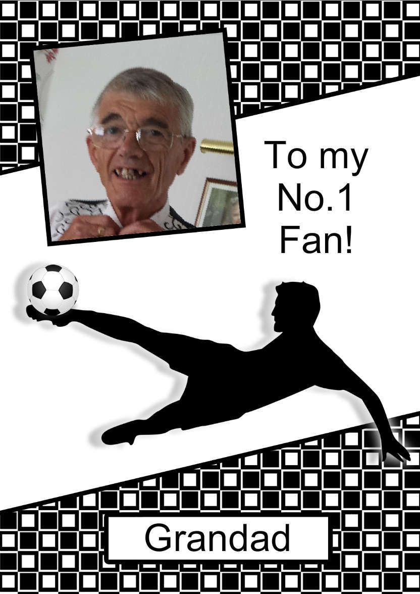 No.1 Football Fan Aperture Card - card made with Crafty Bob's Card Creator