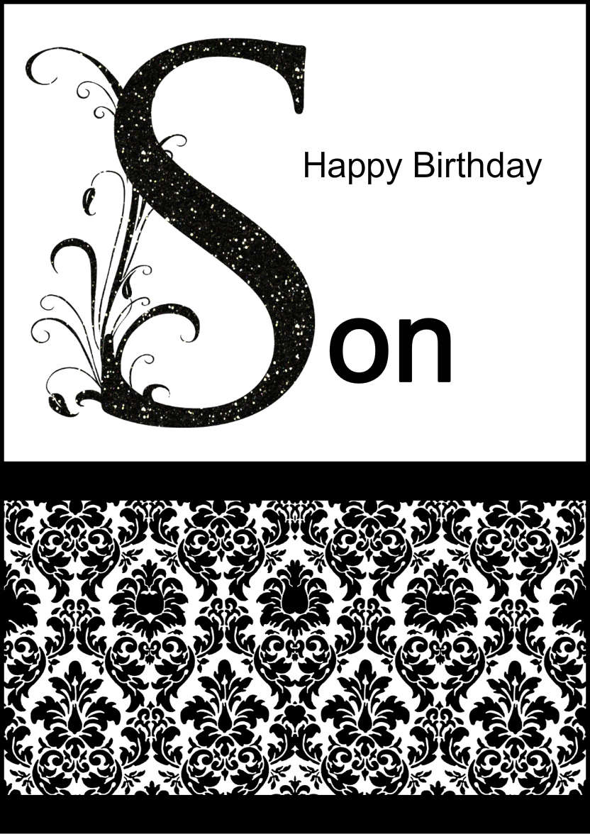 Damask Monogram Letter S Card - card made with Crafty Bob's Card Creator