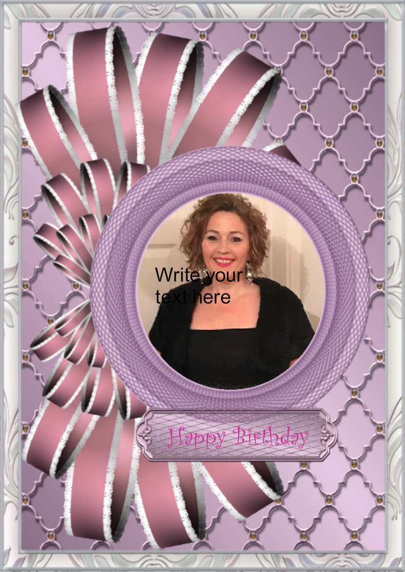 Bow Embellished Circle Frame - card made with Crafty Bob's Card Creator