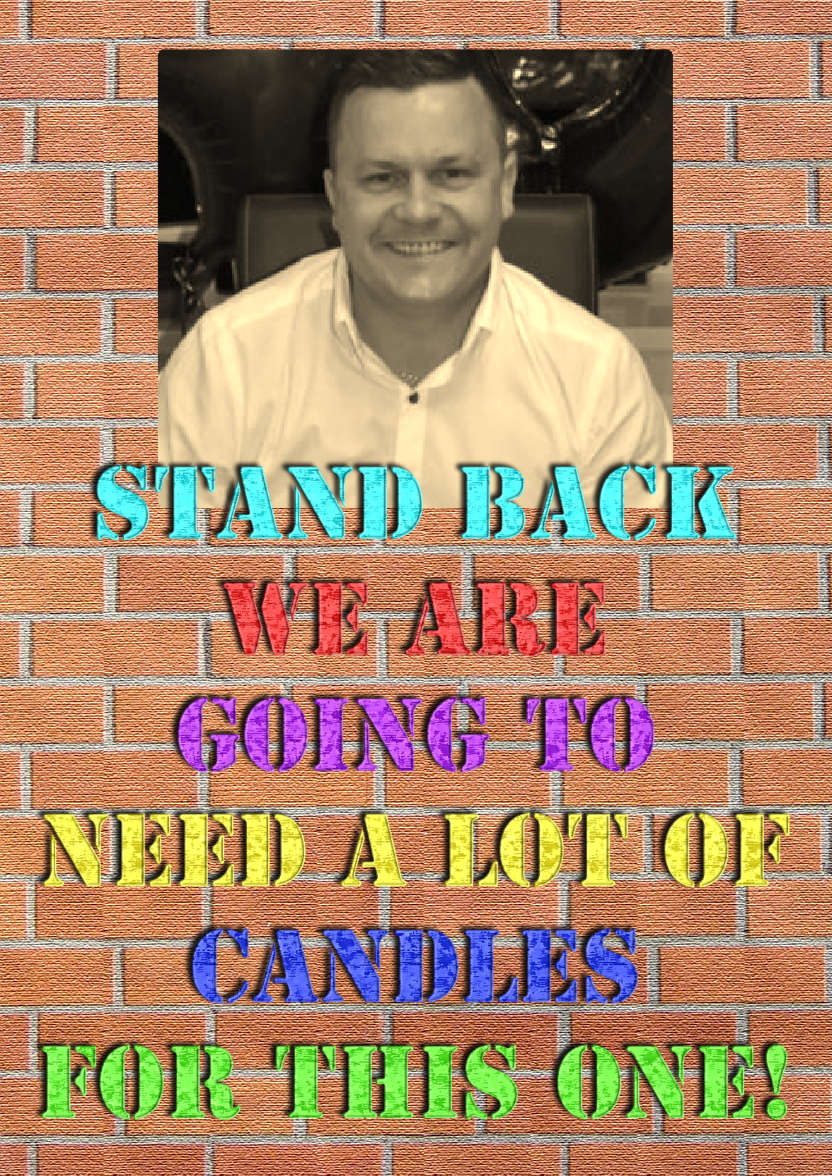 Stand Back Humorous Aperture Birthday Card - card made with Crafty Bob's Card Creator