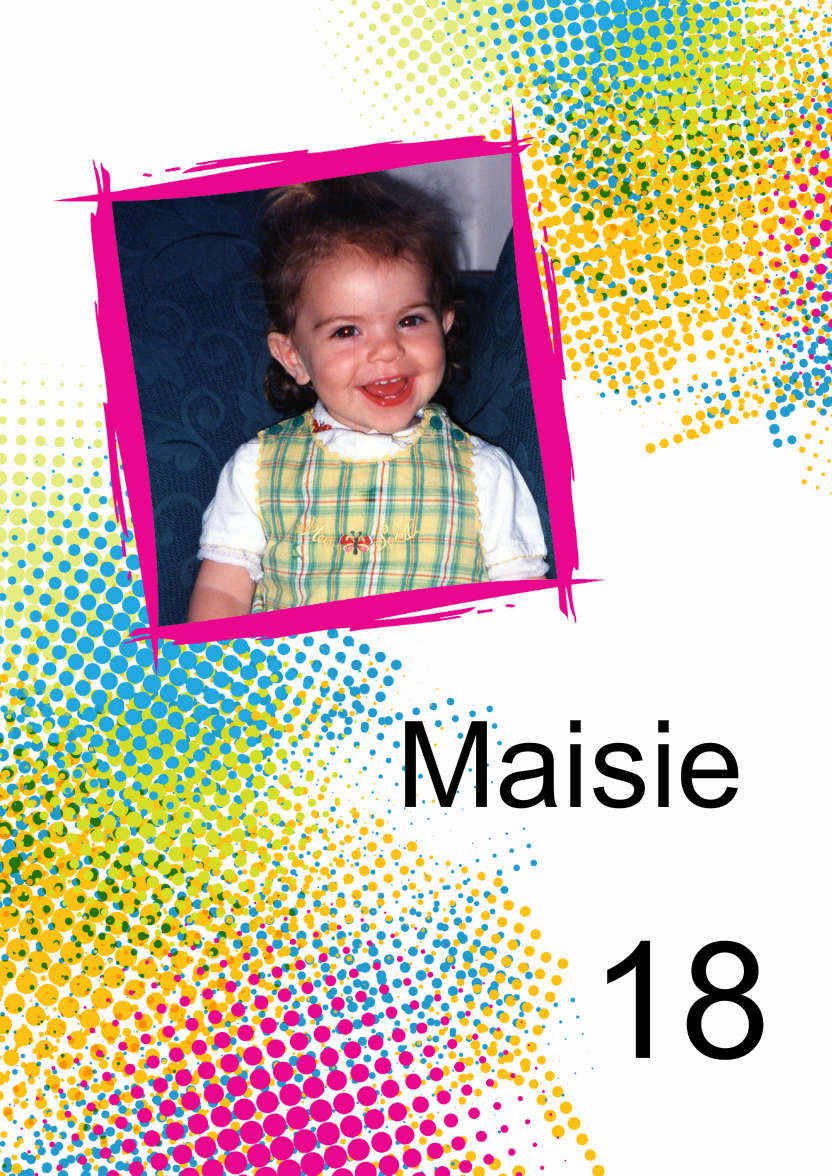 Grunge Frame Aperture Card Pink Multi - card made with Crafty Bob's Card Creator