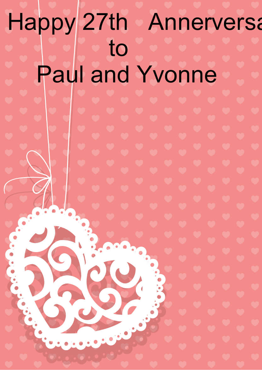 Hanging Lace Heart Card Front - card made with Crafty Bob's Card Creator