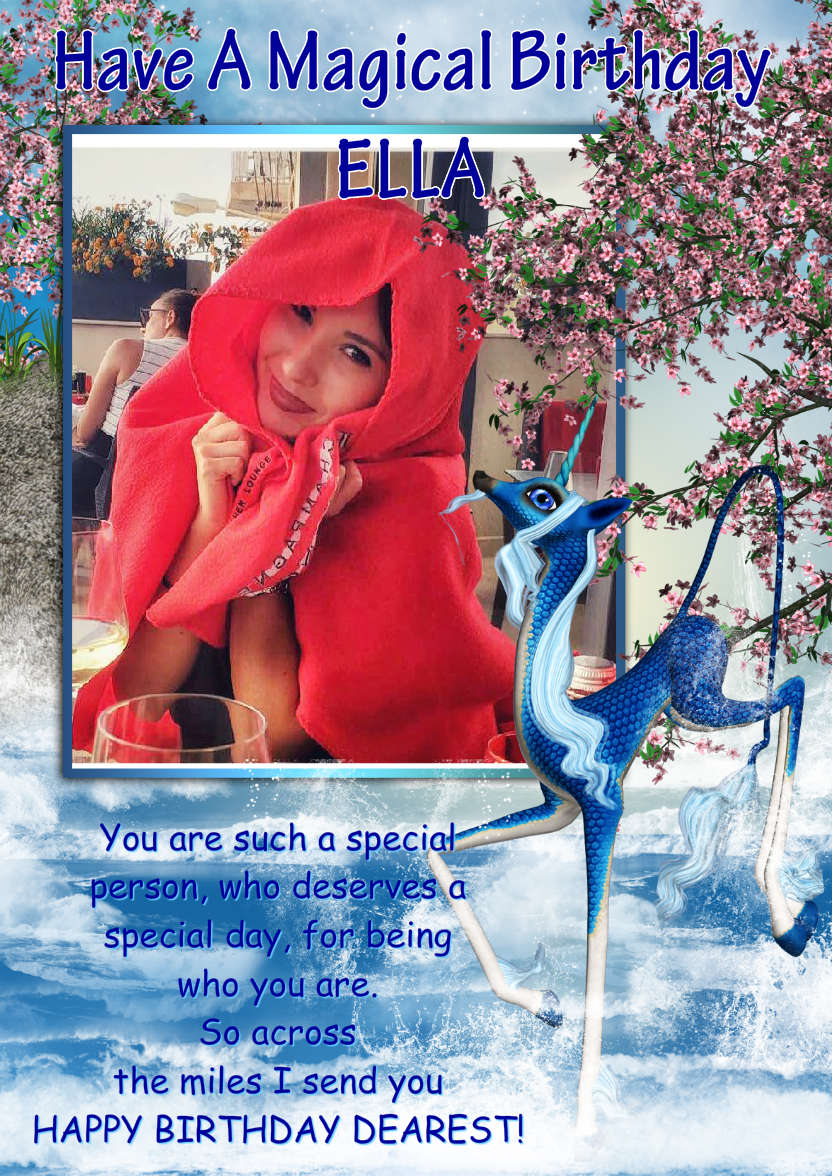 Water Unicorn Fantasy Custom Photo Card - card made with Crafty Bob's Card Creator