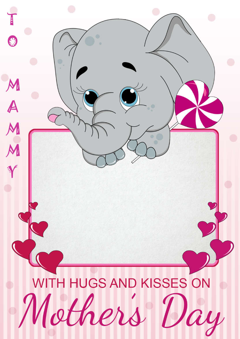 Cute Elephant Mother's Day Photo Card - card made with Crafty Bob's Card Creator