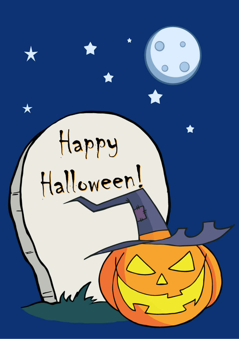Pumpkin Graveyard Halloween Card - card made with Crafty Bob's Card Creator