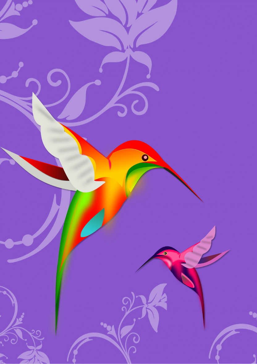 Hummingbirds - card made with Crafty Bob's Card Creator