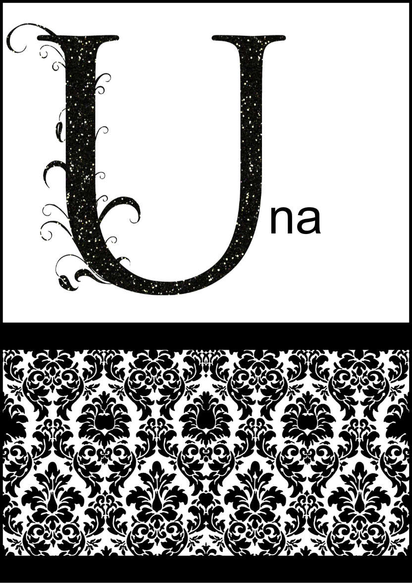 Damask Monogram Letter U Card - card made with Crafty Bob's Card Creator