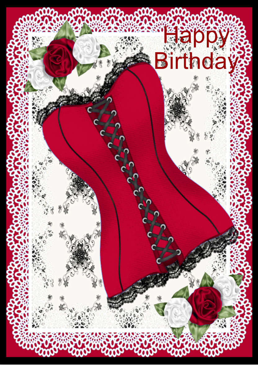 Red Hot Corset - card made with Crafty Bob's Card Creator