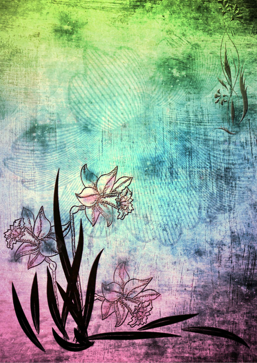 Arty Daffodil Card - card made with Crafty Bob's Card Creator