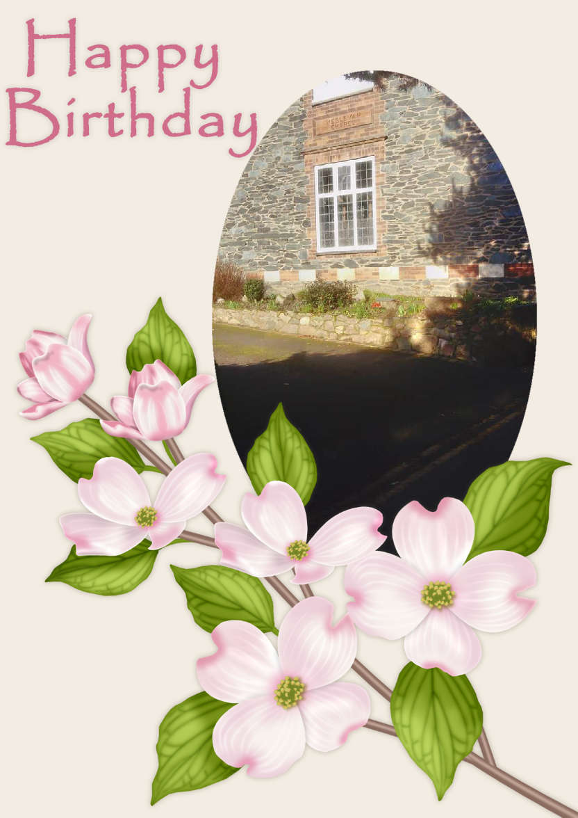 Birthday - Dogwood Flowers - card made with Crafty Bob's Card Creator