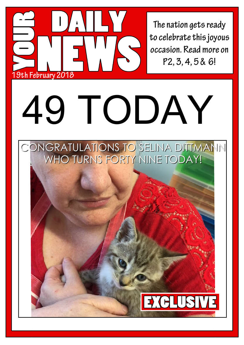 Your Daily News Spoof Newspaper Card Front - card made with Crafty Bob's Card Creator