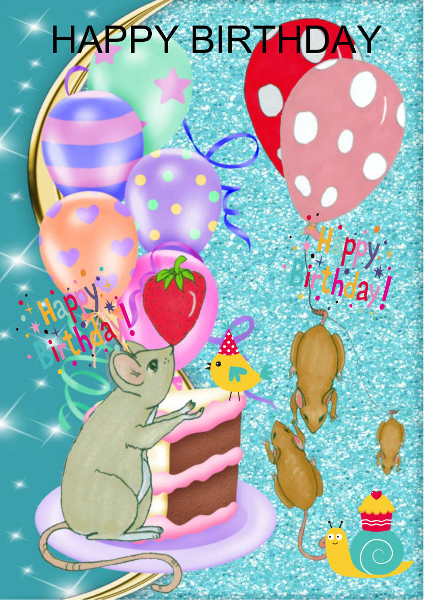 Circus Mice Celebration - card made with Crafty Bob's Card Creator