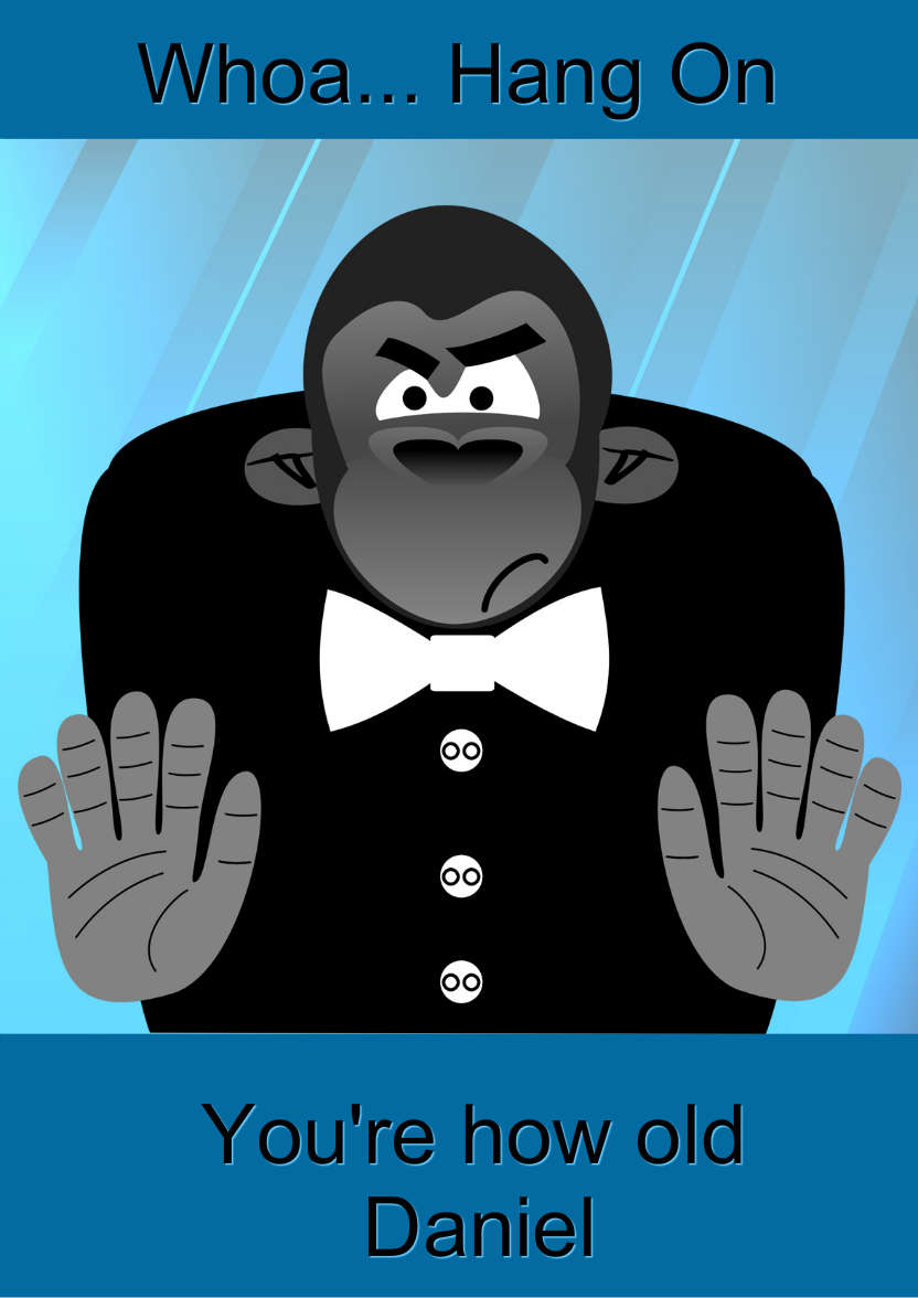 Grumpy Gorilla Humorous Card - card made with Crafty Bob's Card Creator