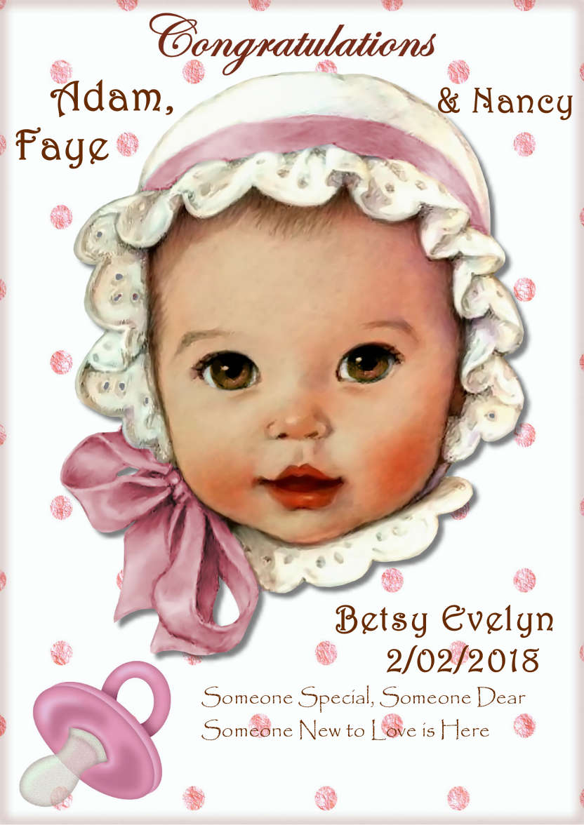 New Baby Girl - card made with Crafty Bob's Card Creator