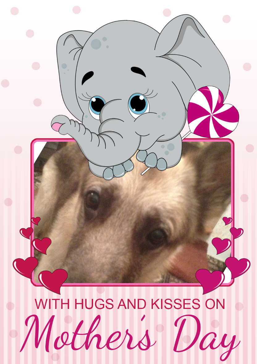 Cute Elephant Mother's Day Photo Card - card made with Crafty Bob's Card Creator